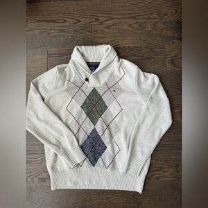 Tommy Hilfiger Argyle Shawl Collar Sweater